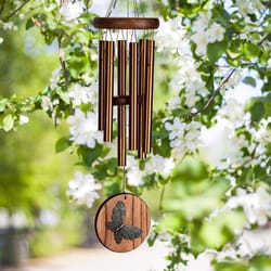 Woodstock Chimes Habitats Bronze Aluminum/Wood 17 in. Butterfly Wind Chime