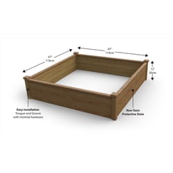 Algreen Products 12 in. H X 47 in. W X 47 in. D Plastic Raised Garden Bed Planter Cappucino Stain