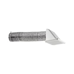 Lambro 4 in. D Silver/White Aluminum/Plastic Wall Exhaust Hood