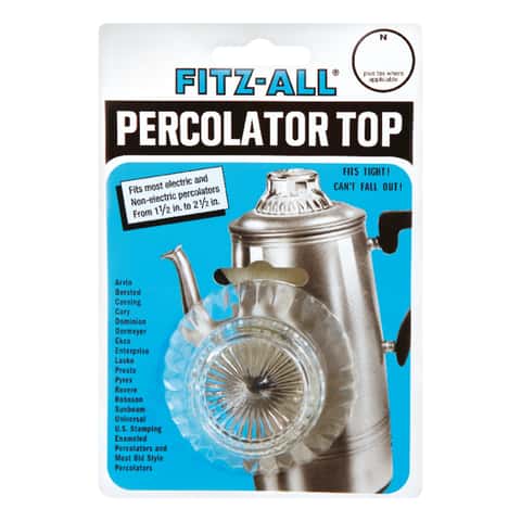 Tops Mfg Fitz-All Replacement Percolator Top, Glass, 13/16-Inch to  1-1/2-Inch
