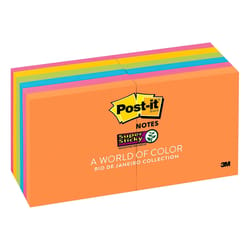 Post-it 3 in. W X 3 in. L Assorted Sticky Notes 12 pad