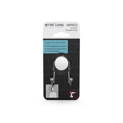 Better Living Product Impress 3 in. H X 2.25 in. W X 2 in. L Gray Double Suction Hook