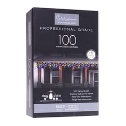 Celebrations LED T5 Multicolored 100 ct Icicle Christmas Lights 4 ft.