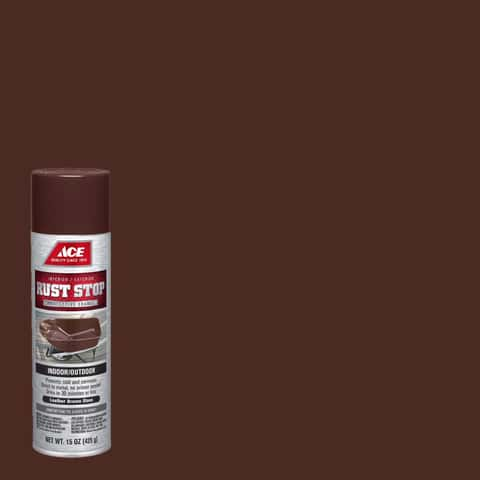 Rust-Oleum Stops Rust Gloss Leather Brown Spray Paint 12 oz - Ace