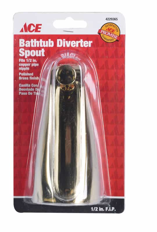 Ace Bathtub Diverter Spout n/a Polished Brass Finish Metal Material Ace Hardware