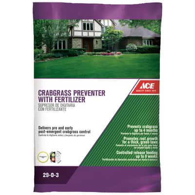 Ace 29-0-3 Crabgrass Preventer Lawn Fertilizer For All Grasses 15000 sq