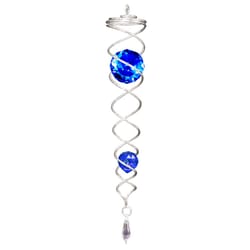 Spinfinity Designs Multi-color Stainless Steel 13.62 in. Silver/Blue Twister Outdoor Spinner