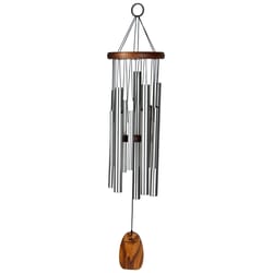 Woodstock Chimes Brown/Silver Aluminum/Wood 24 in. Wind Chime