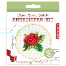 Kikkerland Rose Embroidery Kit Cotton/Polyerster Fabric 1 pk