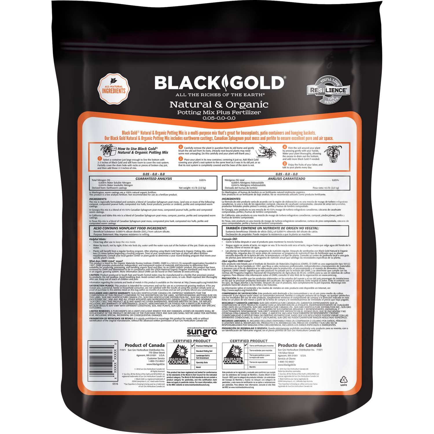 Black Gold Organic All Purpose Potting Mix 8 qt - Ace Hardware