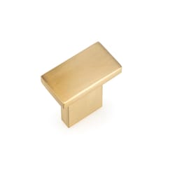 Richelieu Contemporary Rectangle Cabinet Knob 3/4 in. Brushed Golden Brass 1 pk