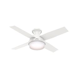 Hunter Dempsey 44 in. Snow White White LED Indoor Ceiling Fan
