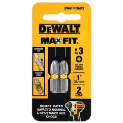 DeWalt Max Fit Phillips #3 X 1 in. L Screwdriver Bit Set Steel 2 pk
