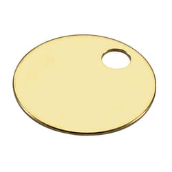 Lucky Line 1-7/8 in. D Brass Gold Key Tag