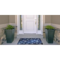 Linon Home Decor Walman 2 ft. W X 3 ft. L Blue Star Fish Polyester Accent Rug