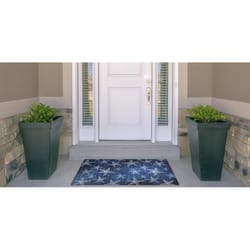 Linon Home Decor Walman 2 ft. W X 3 ft. L Blue Star Fish Polyester Accent Rug