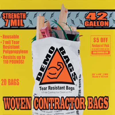 Demo Bags Ultimate Pro Pack 42 Gal Contractor Bags Flap Tie 20 Pk Ace Hardware