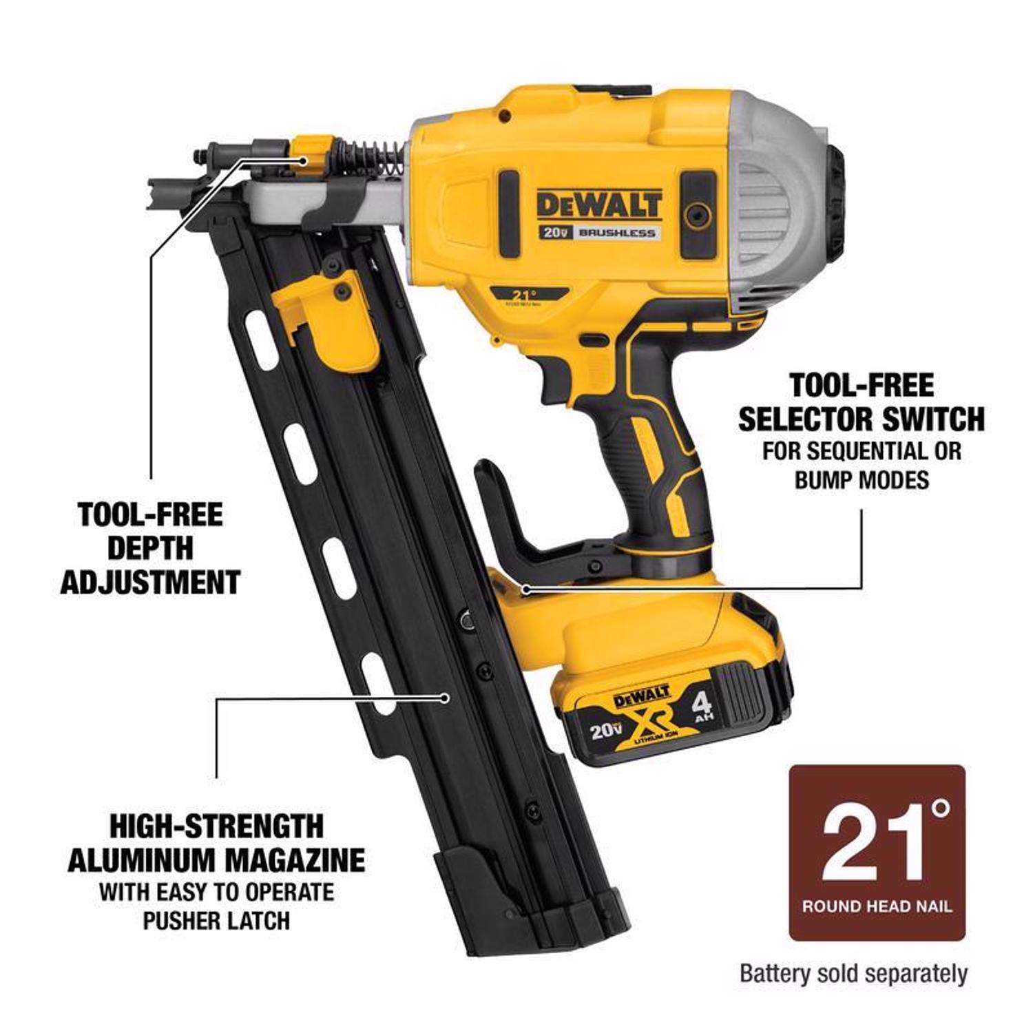 Dewalt cordless framing nailer deals light flashing