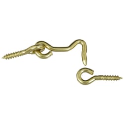 National Hardware Gold Solid Brass 1-1/2 in. L Hook and Eye 1 pk