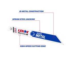 Lenox 8 in. Bi-Metal Reciprocating Saw Blade 18 TPI 25 pk