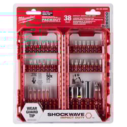 Milwaukee Shockwave Assorted Impact Driver Bit Set Alloy Steel 38 pc