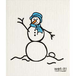 Wet-It! Gourmet Multicolored Cotton Snowman Blue Dish Cloth 1 pk