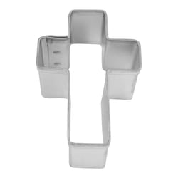 R&M International Corp International Corp 1 in. W X 2 in. L Mini Cross Cookie Cutter Silver 1 pc