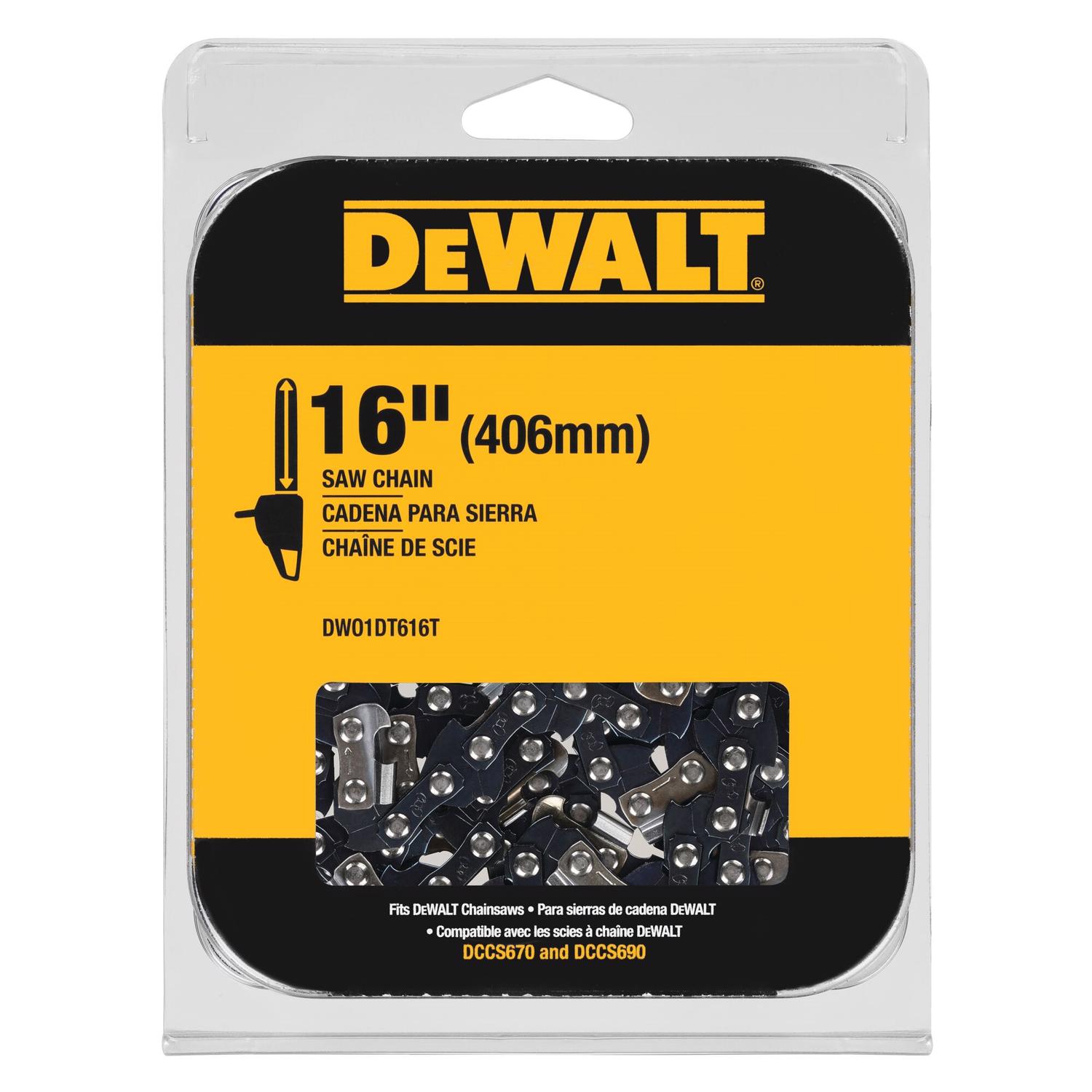 Photos - Chain / Reciprocating Saw Blade DeWALT Centri-Lube DWO1DT616T 16 in. Chainsaw Chain 56 links 