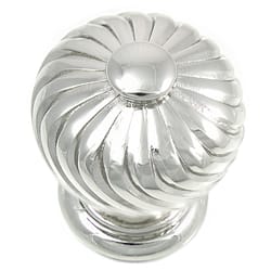MNG Traditional Round Cabinet Knob 1-1/4 in. D 1-5/16 in. Polished Nickel 1 pk
