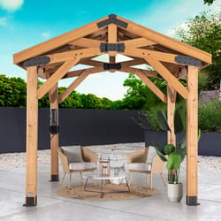 Backyard Discovery Steel Gazebo 9.75 ft. H X 10 ft. W X 10.25 ft. L