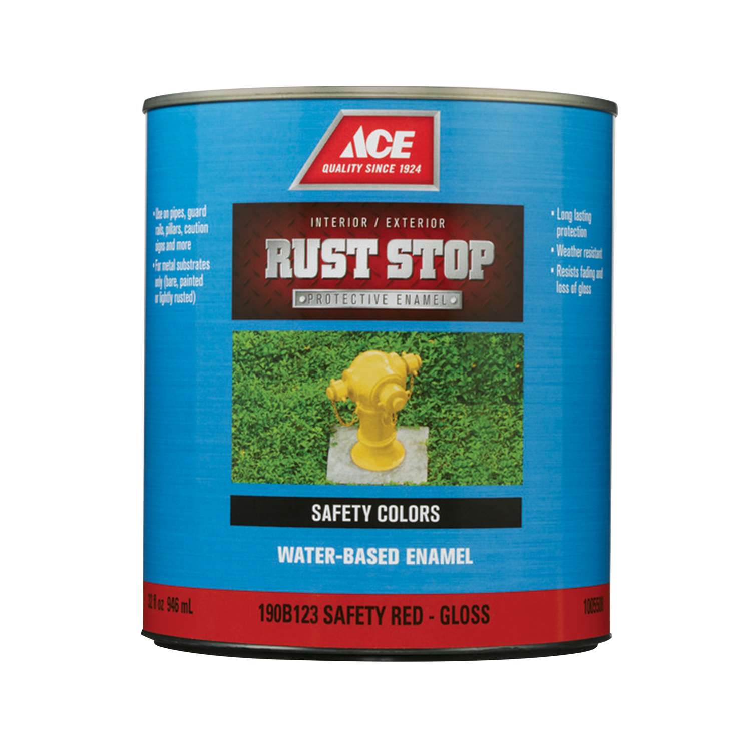 Ace Rust Stop Indoor / Outdoor Gloss Safety Red Acrylic Enamel Rust