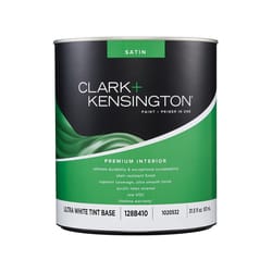 Clark+Kensington Satin Tint Base Ultra White Base Premium Paint Interior 1 qt