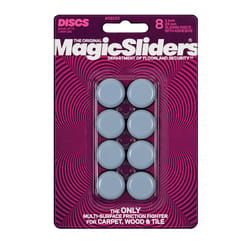 Magic Sliders Gray 1 in. Adhesive Plastic Sliding Discs 8 pk