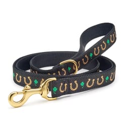 Up Country Black Horseshoes Nylon Dog Leash