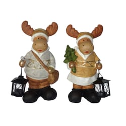 CTM International Brown Reindeer with Lantern Figurine