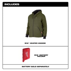 Milwaukee M12 XL Long Sleeve Men's Full-Zip Heated Hoodie (Hoodie Only) Green