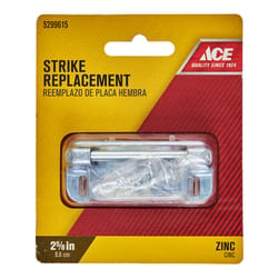 Ace 2-5/8 in. D X 2-5/8 in. L Zinc-Plated Silver Aluminum Screen/Storm Door Strike 1 pk