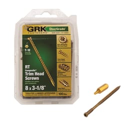 GRK Fasteners UberGrade No. 8 in. X 3-1/8 in. L Star Trim Head W-Cut Construction Screws