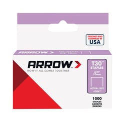 Arrow T30 3/8 in. W X 3/8 in. L 22 Ga. Narrow Crown Thin Wire Staples 1000 pk