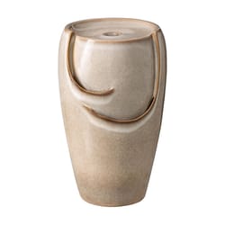 Glitzhome Ceramic Sand Beige 21.25 in. H Fountain