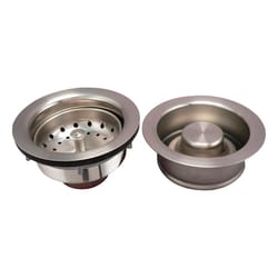 Keeney 3.5 in. Nickel Brass Strainer Assembly and Disposal Flange Set