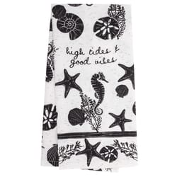 Karma Boho Black and White Cotton Coastal Tea Towel 1 pk