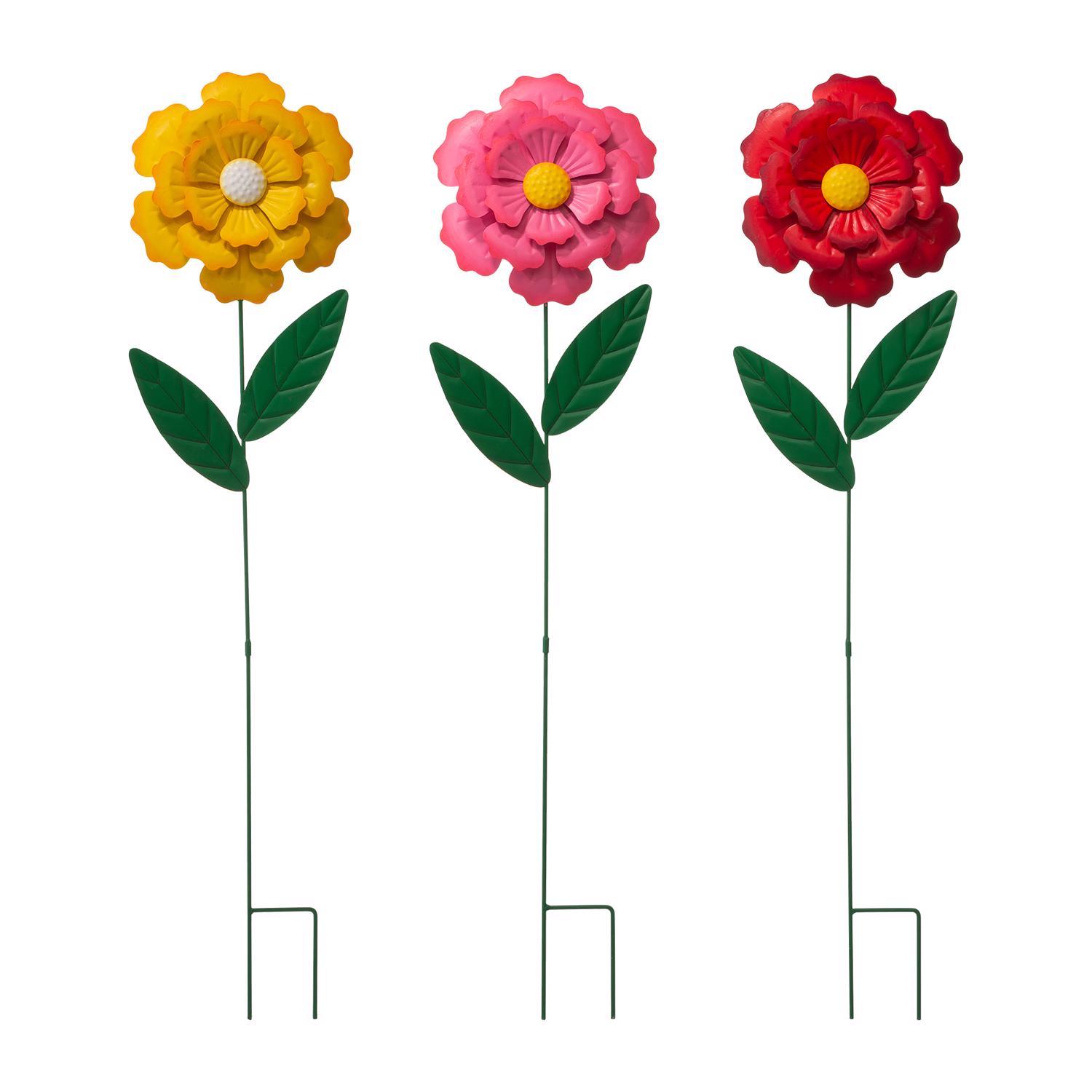 Glitzhome Multicolored Metal 39.5 in. H X 9.25 in. L Flower