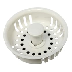 Plumb Pak 3-1/2 in. D Plastic Replacement Strainer Basket White