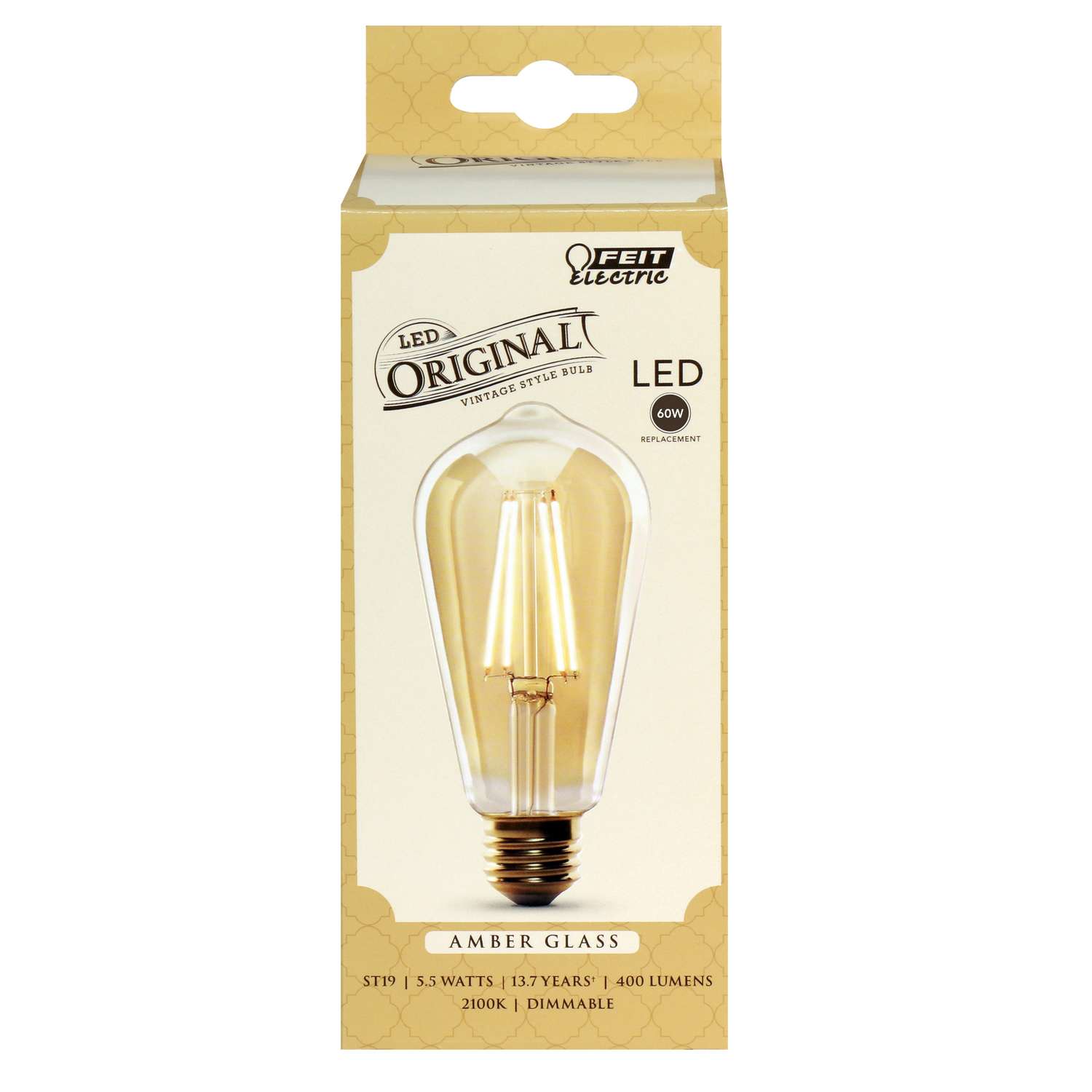 Feit Electric St19 E26 Medium Led Bulb Amber Soft White 60 Watt Equivalence 1 Pk Ace Hardware