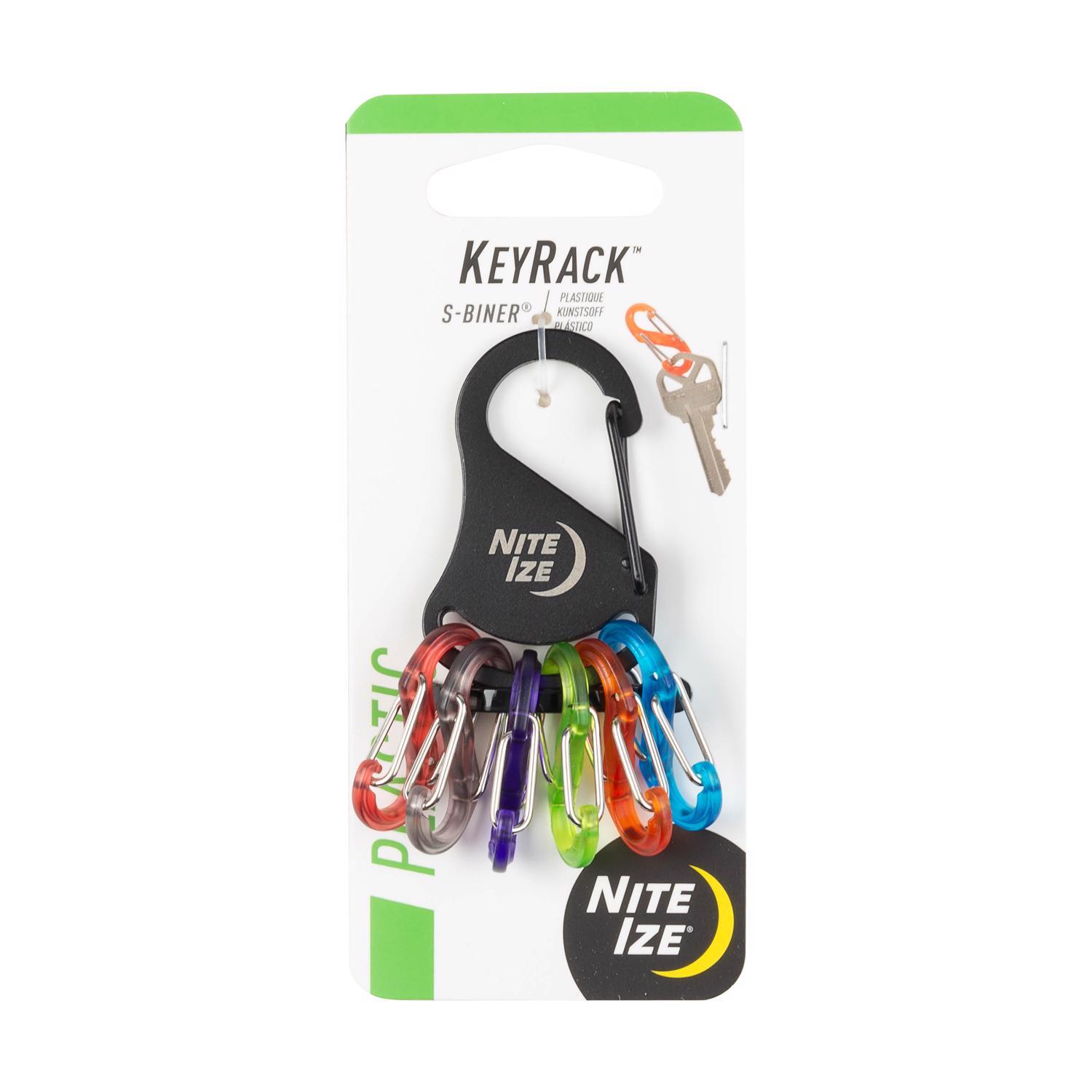 Nite Ize KeyRack 2 in. D Stainless Steel Black Carabiner Key Chain