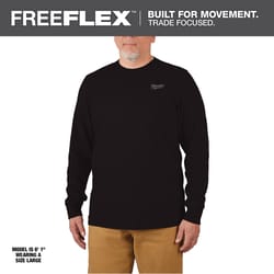 Milwaukee M Long Sleeve Men's Round Neck Black Hybrid Work Tee Shirt