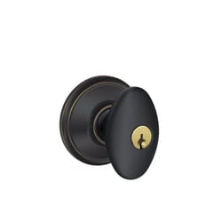 Schlage Sienna Aged Bronze Entry Knobs 1-3/4 in.