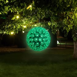Celebrations LED Green Starlight Sphere 7.5 in. Hanging Decor