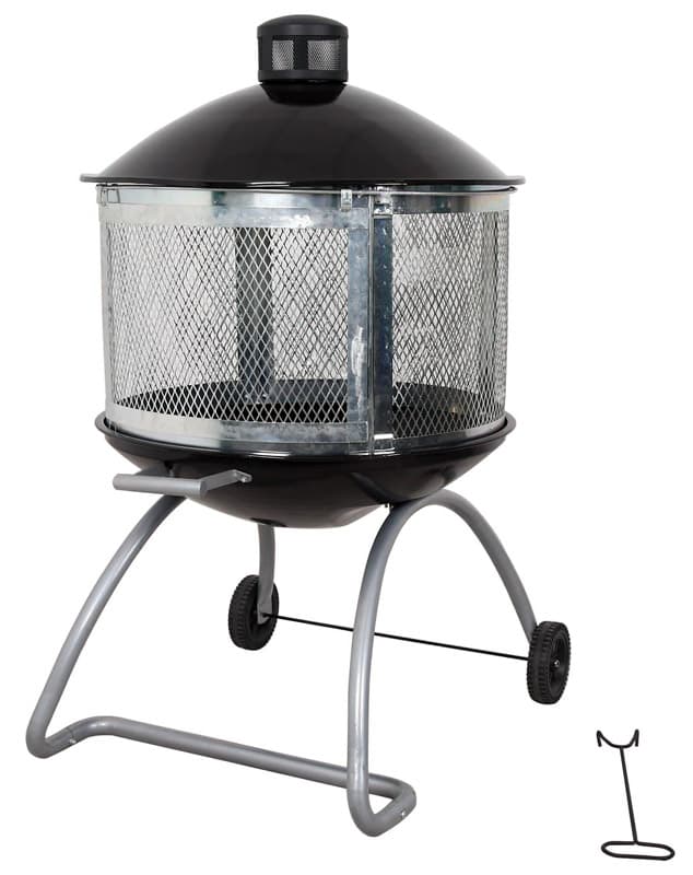 Living Accents 28 in. W Porcelain/Steel Round Wood Fire Pit Sansujyuku sansujyuku.com